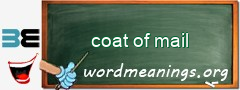 WordMeaning blackboard for coat of mail